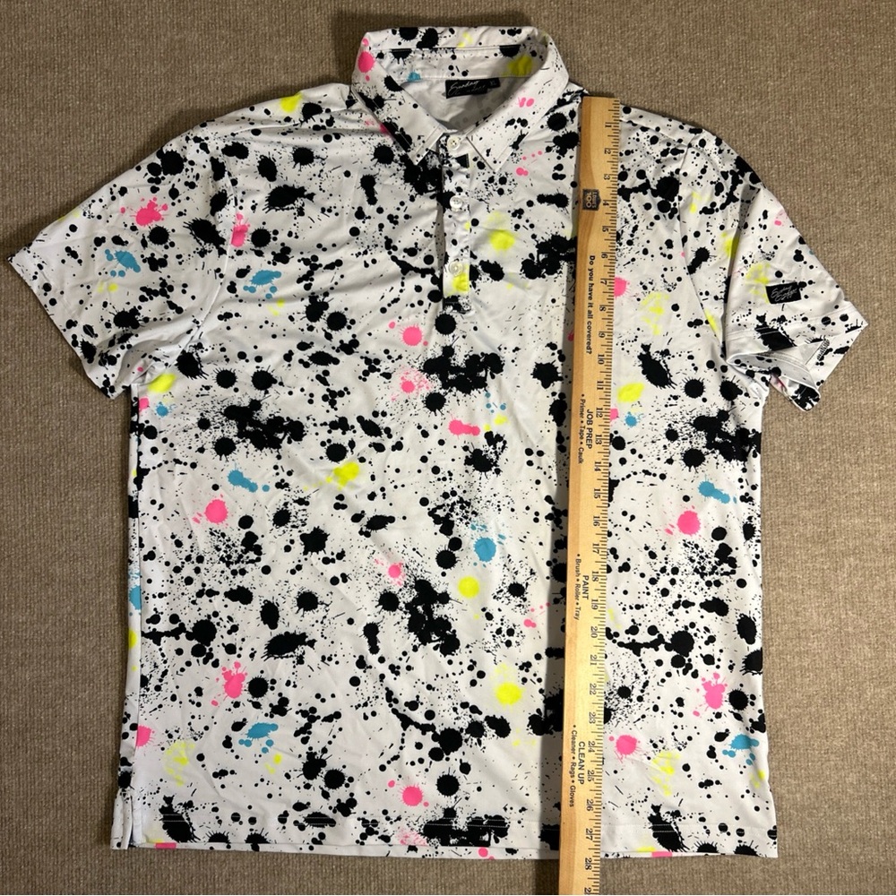 Sunday Swagger Men's XL Multicolor Splatter Print Shirt - Picture 6 of 7